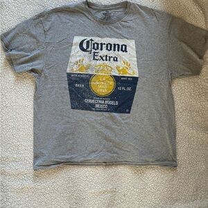 Corona Extra Graphic Tee - Gray with Navy & Yellow Logo